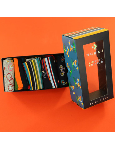 Skarpetki długie - Kolorowe skarpety męskie długie 5 par Limitowana Edycja WIELOKOLOROWY - produkt 3