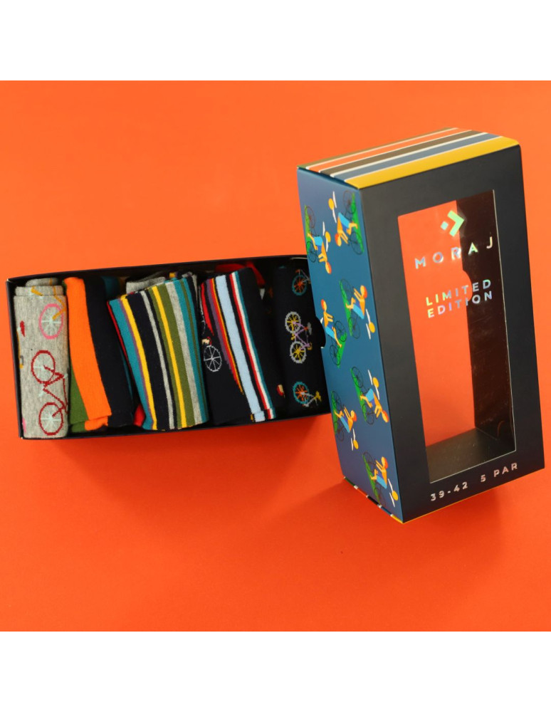 Skarpetki długie - Kolorowe skarpety męskie długie 5 par Limitowana Edycja WIELOKOLOROWY  - produkt moraj.pl 3