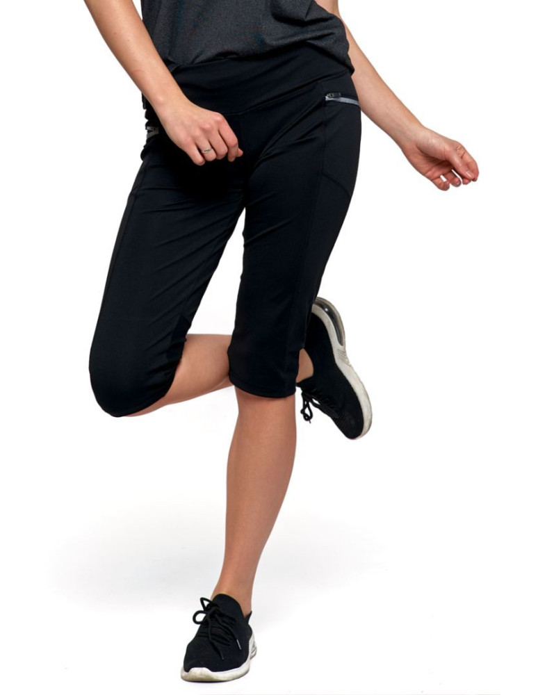 Legginsy - Legginsy damskie z kieszonkami na zamek CZARNY - produkt moraj.pl 2