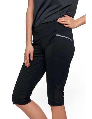 Legginsy - Legginsy damskie z kieszonkami na zamek CZARNY - produkt 3