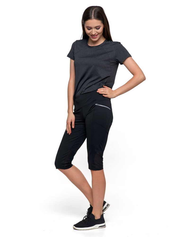 Legginsy - Legginsy damskie z kieszonkami na zamek CZARNY - produkt moraj.pl 1