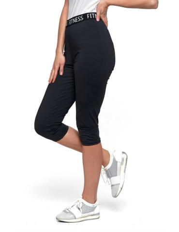 Legginsy - Legginsy damskie z napisem Fitness CZARNY - produkt 2