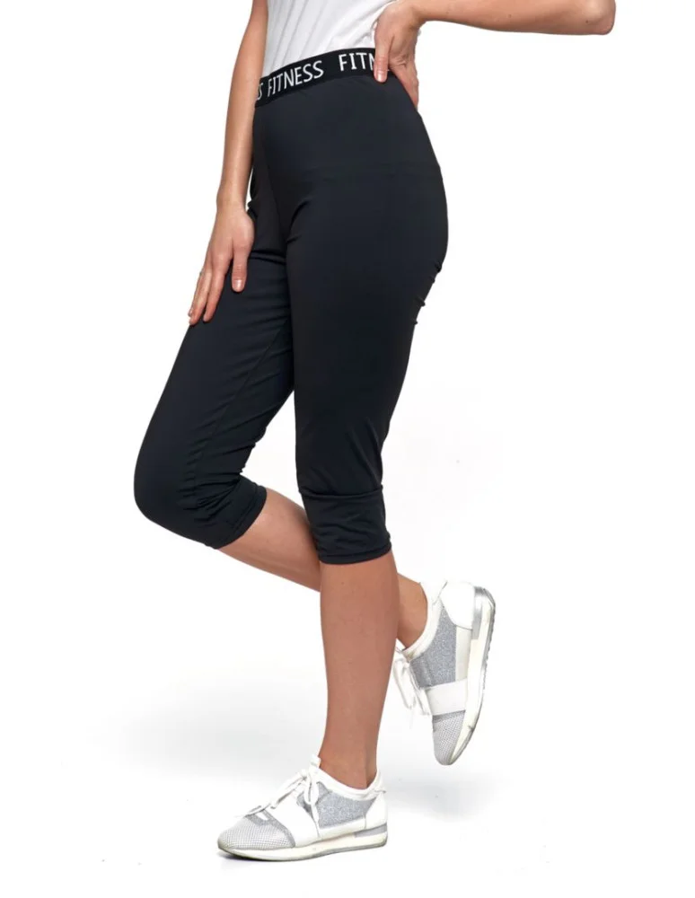Legginsy damskie - Legginsy damskie z napisem Fitness CZARNY  - produkt moraj.pl 2