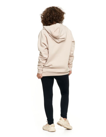 Bluzy - Bluza damska bawełniana z kapturem rozpinana BEŻOWY - produkt 6