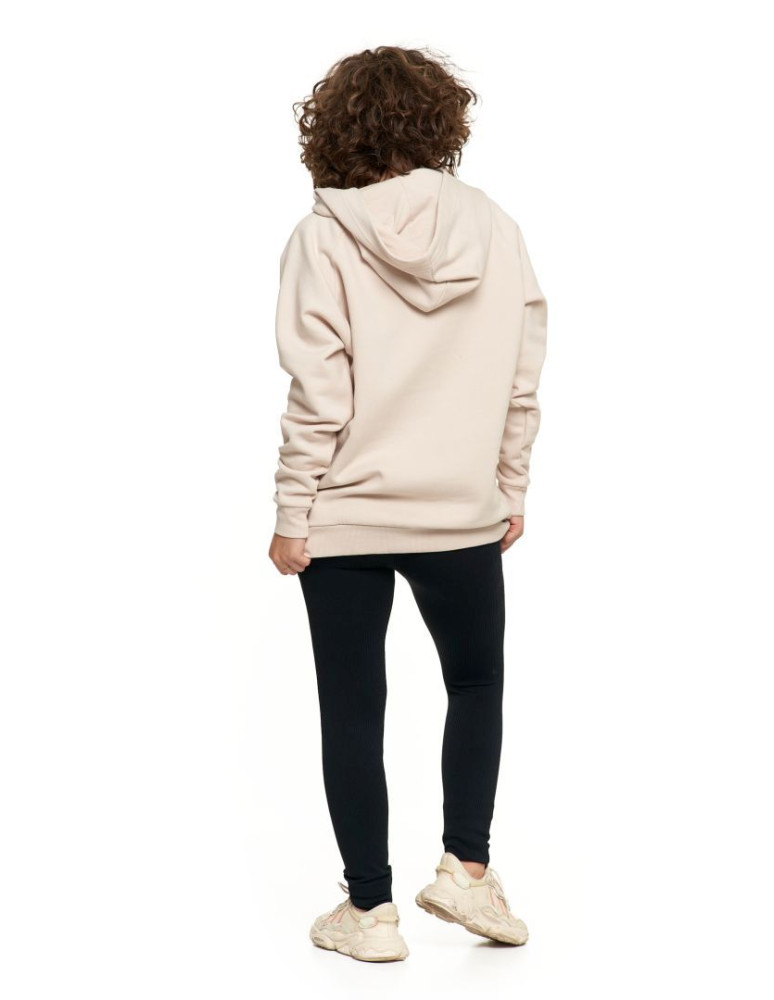 Bluzy - Bluza damska bawełniana z kapturem rozpinana BEŻOWY - produkt moraj.pl 6