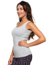 Podkoszulek bawełniany damski wygodny na ramiączkach JASNY SZARY