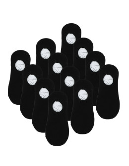Niskie skarpetki stopki damskie bawełniane czarne 12-pak