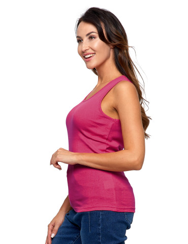 Koszulki i T-shirty - Koszulka damska na ramiączkach Tank-Top bawełniana GRANATOWY - produkt 18
