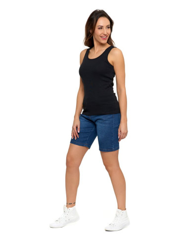 Koszulki i T-shirty - Koszulka damska na ramiączkach Tank-Top bawełniana GRANATOWY - produkt 36