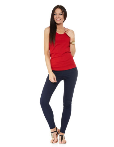 Koszulki i T-shirty - Koszulka damska na ramiączkach Tank-Top bawełniana GRANATOWY - produkt 45