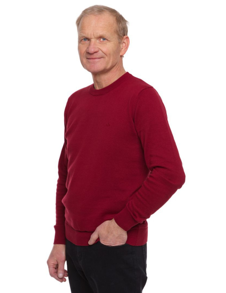 Swetry - Klasyczny sweter męski bawełniany BORDOWY - produkt moraj.pl 3