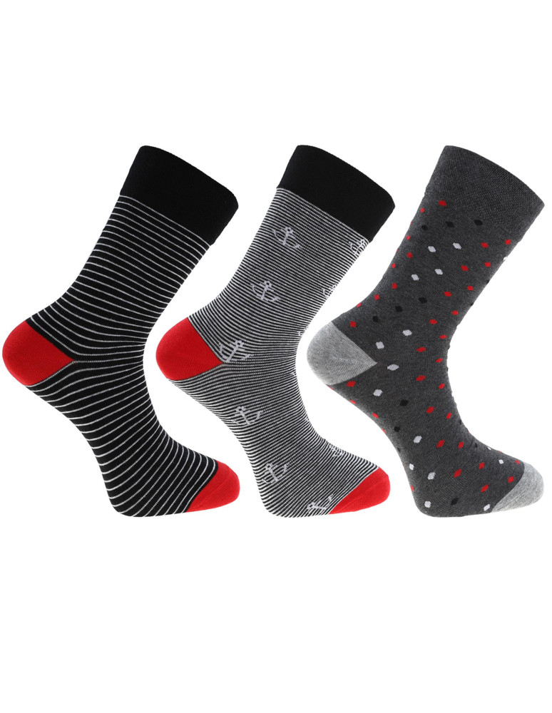 Długie - Skarpetki męskie długie bawełniane z drobnym wzorem 12-pak WIELOKOLOROWY - produkt moraj.pl 2