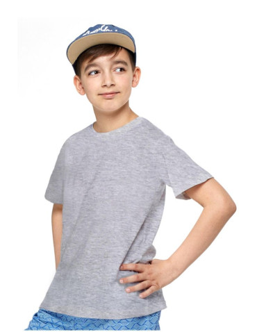 Chłopiec - T-shirt bawełniany młodzieżowy JASNY SZARY - produkt 1