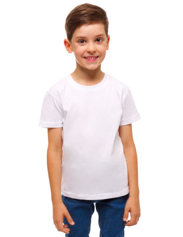 Chłopiec - T-shirt bawełniany młodzieżowy BIAŁY - produkt 1