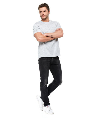 Koszulki, topy, koszule - Koszulka męska bawełniana T-shirt CIEMNY SZARY - produkt 27