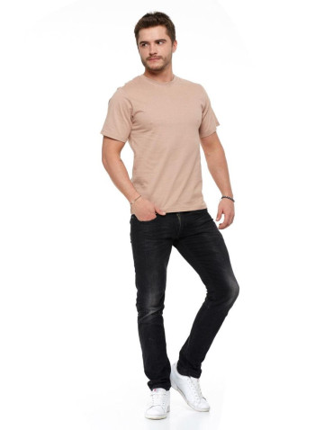 Koszulki, topy, koszule - Koszulka męska bawełniana T-shirt CIEMNY SZARY - produkt 28