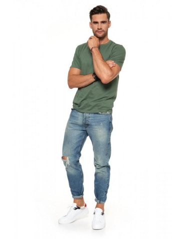 Koszulki, topy, koszule - Koszulka męska bawełniana T-shirt CIEMNY SZARY - produkt 33