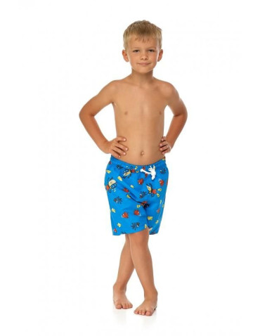 Chłopiec - Szorty kąpielowe chłopięce z wakacyjnym wzorem GRANATOWY - produkt 1