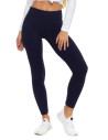 Klasyczne legginsy damskie z wysokim stanem plus size GRANATOWY