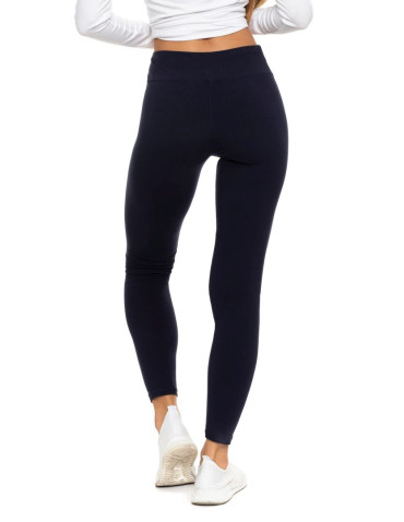 Legginsy - Klasyczne legginsy damskie z wysokim stanem plus size GRANATOWY - produkt 3