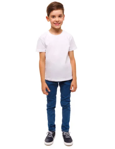 Biała koszulka chłopięca T-shirt na WF dziecięcy - BIAŁY  - produkt 2