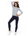 Klasyczne legginsy ocieplane damskie plus size GRANATOWY