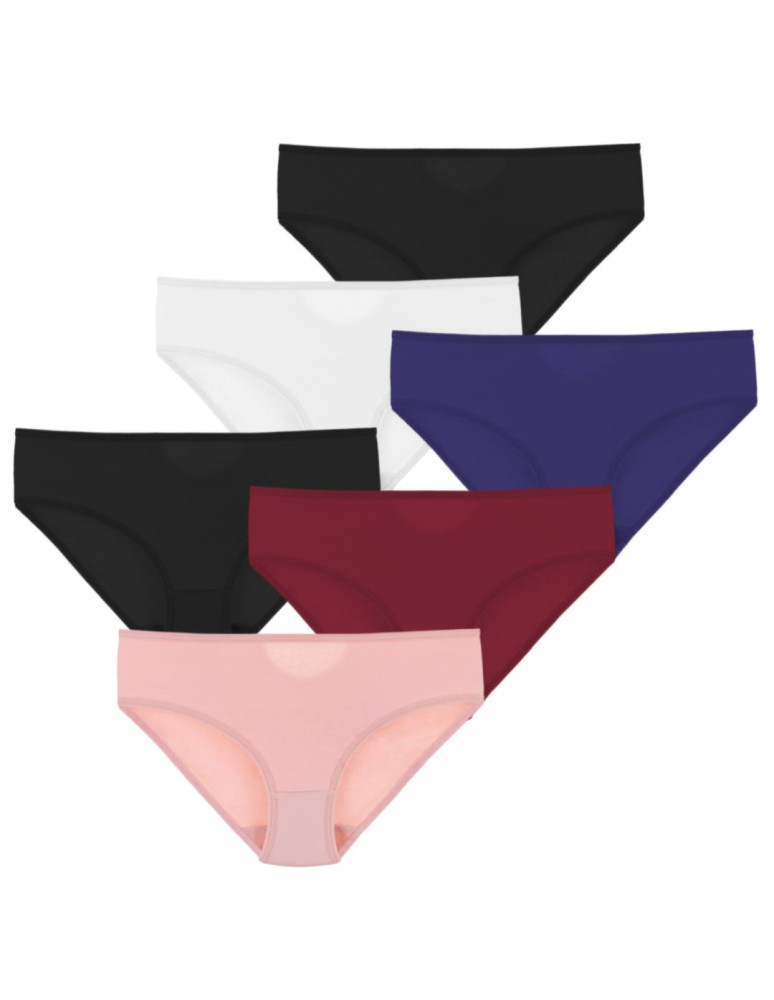 Figi - Majtki damskie figi bikini bawełniane gładkie WIELOKOLOROWY - produkt moraj.pl 1