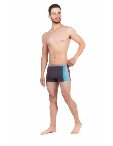 Bokserki dopasowane - Klasyczne męskie bokserki bawełniane dopasowane GRAFIT - produkt 1