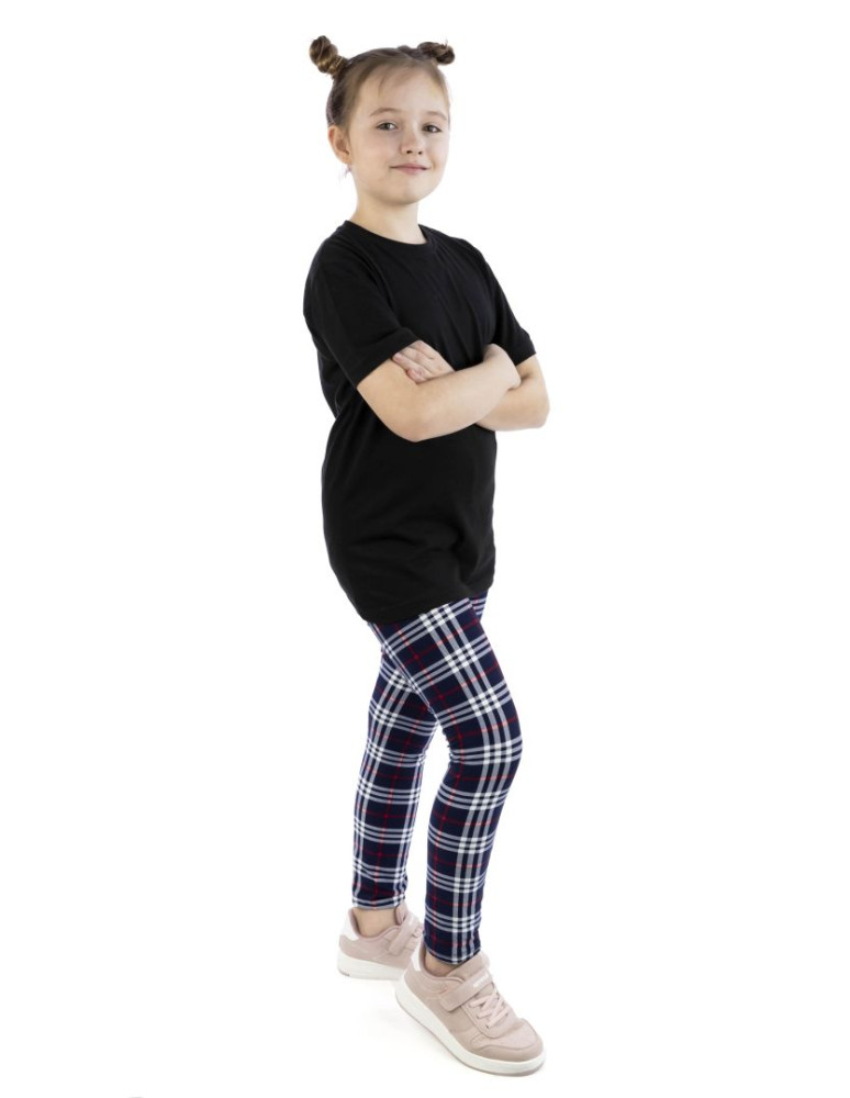 Dziewczynka - Legginsy młodzieżowe kwiatki, krata WZÓR 1 - produkt moraj.pl 1