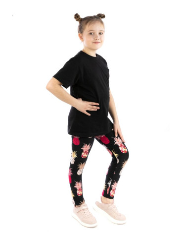 Dziewczynka - Legginsy młodzieżowe geometryczne, ananasy WZÓR 1 - produkt 1