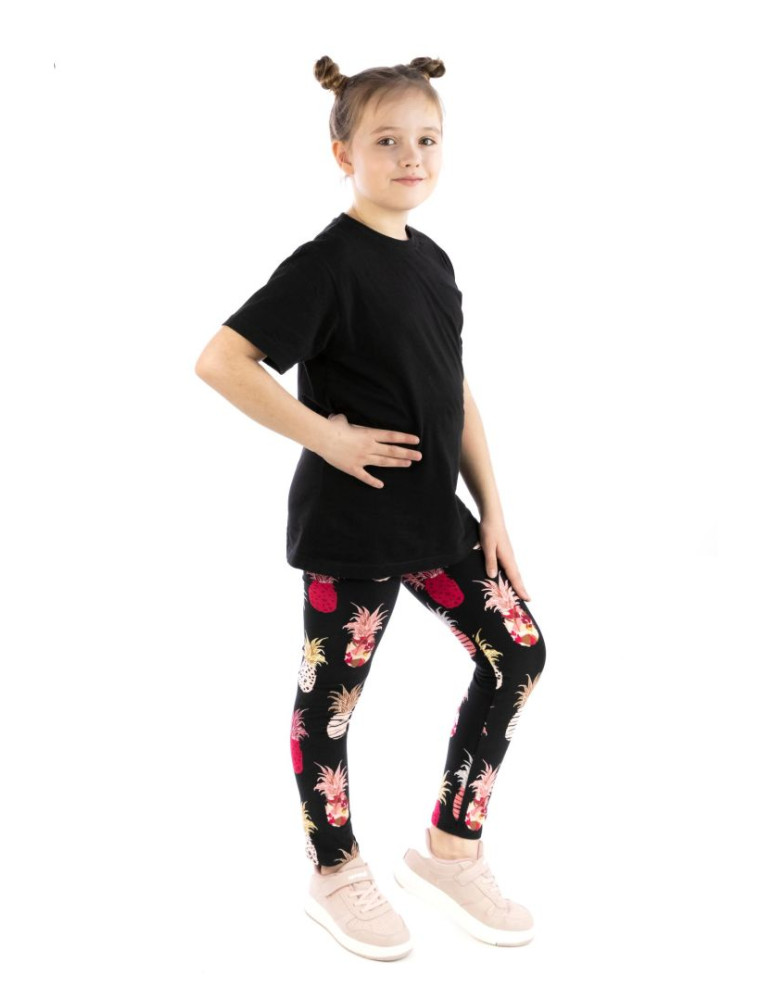 Dziewczynka - Legginsy młodzieżowe geometryczne, ananasy WZÓR 1 - produkt moraj.pl 1