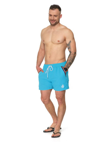 Szorty kąpielowe - Szorty męskie z haftem TURKUSOWY - produkt 1