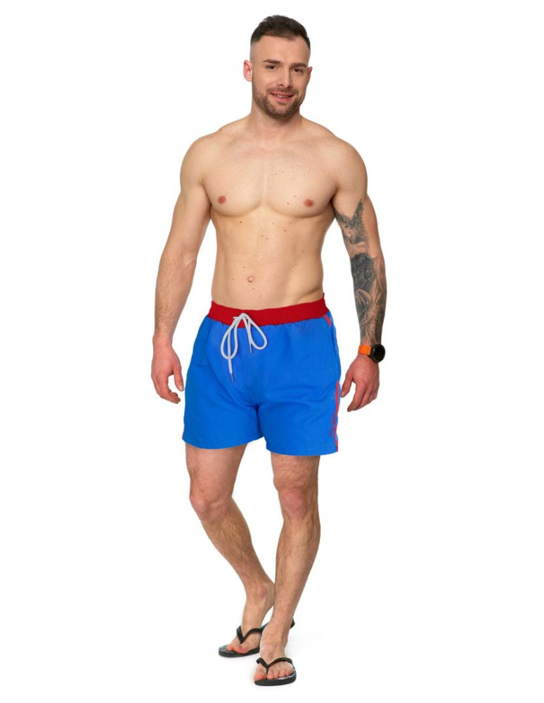 Szorty męskie z lampasem NIEBIESKI
