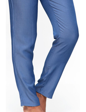 Spodnie damskie - Spodnie damskie eleganckie z wiązaniem w talii JEANS - produkt 3