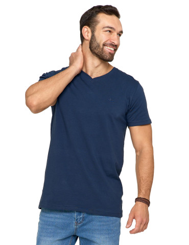Koszulki, topy, koszule - Koszulka męska bawełna Premium T-shirt dekolt w serek BIAŁY - produkt 31