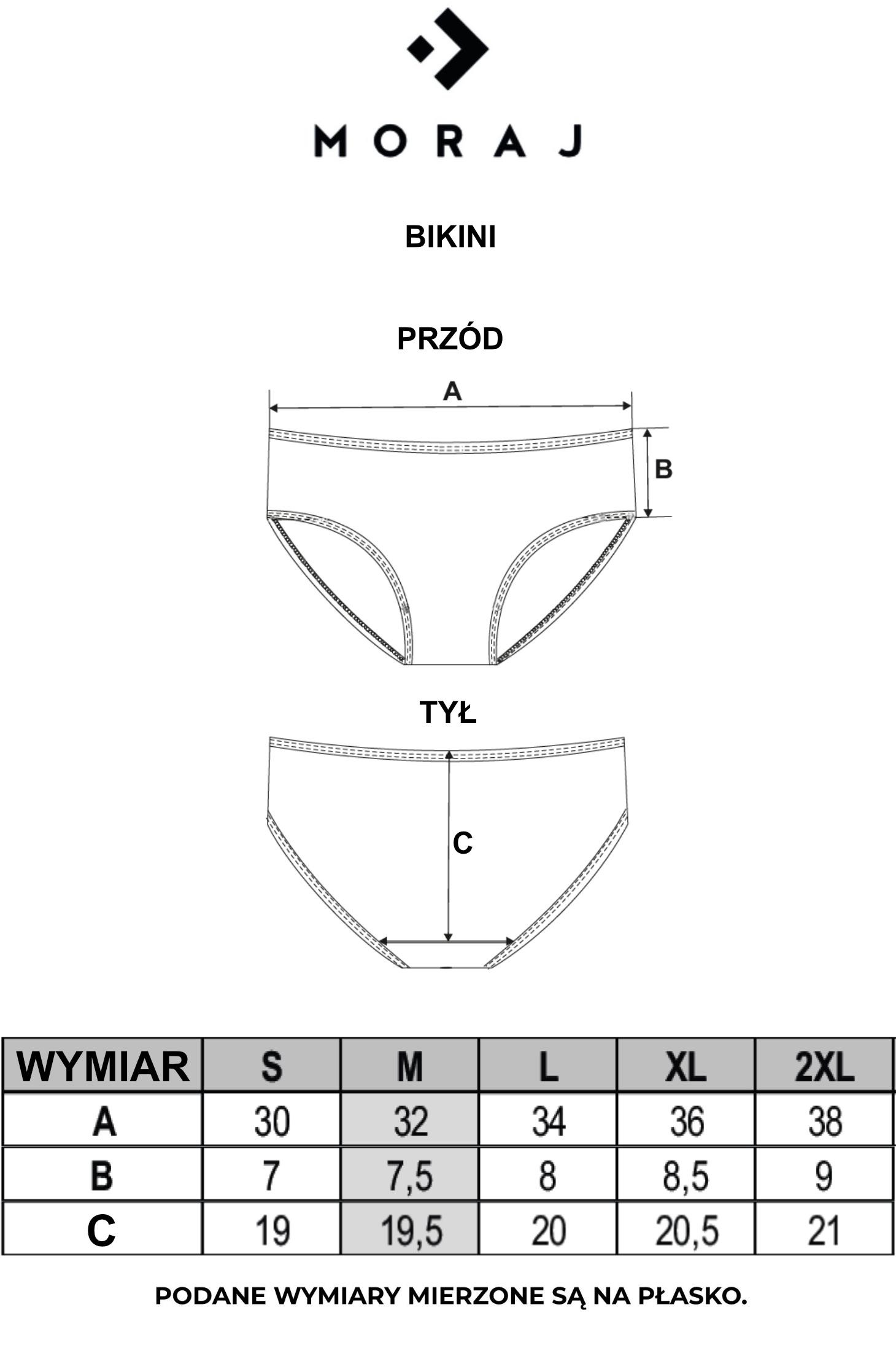 Majtki damskie figi bikini prążkowane z koronką 6-pak