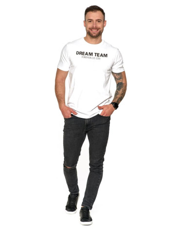 Koszulki, topy, koszule - T-shirt męski bawełniany dream team BIAŁY - produkt 1