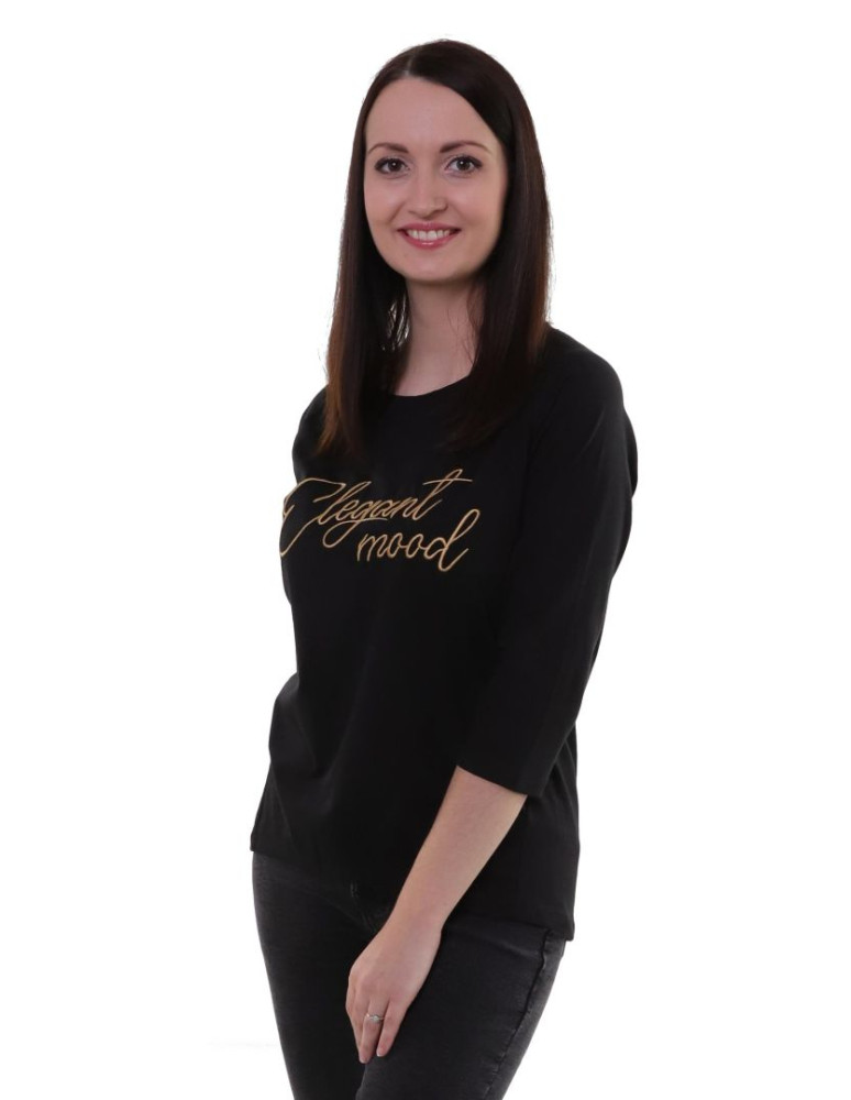 Bluzki i koszule - Bluzka damska elegant mood CZARNY - produkt moraj.pl 1