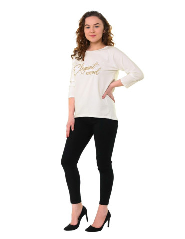 Bluzki i koszule - Bluzka damska elegant mood KREMOWY - produkt 1