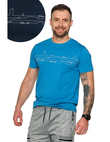 Koszulki, topy, koszule - T-shirt męski trójmiasto TURKUSOWY - produkt 1