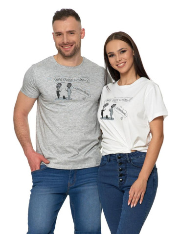 Koszulki i topy - T-shirt damski z zabawnym napisem Żartowniś Ponury BIAŁY - produkt 1