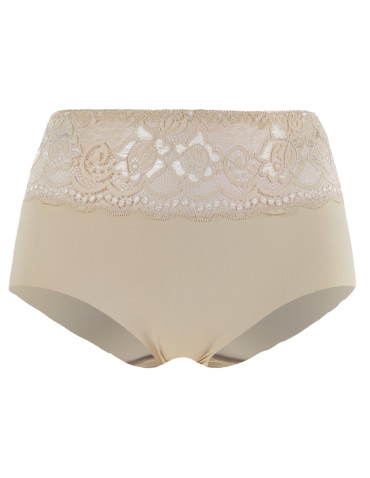 Bezszwowe - Figi damskie maxi bikini laserowo cięte z koronkowym pasem WIELOKOLOROWY - produkt 2