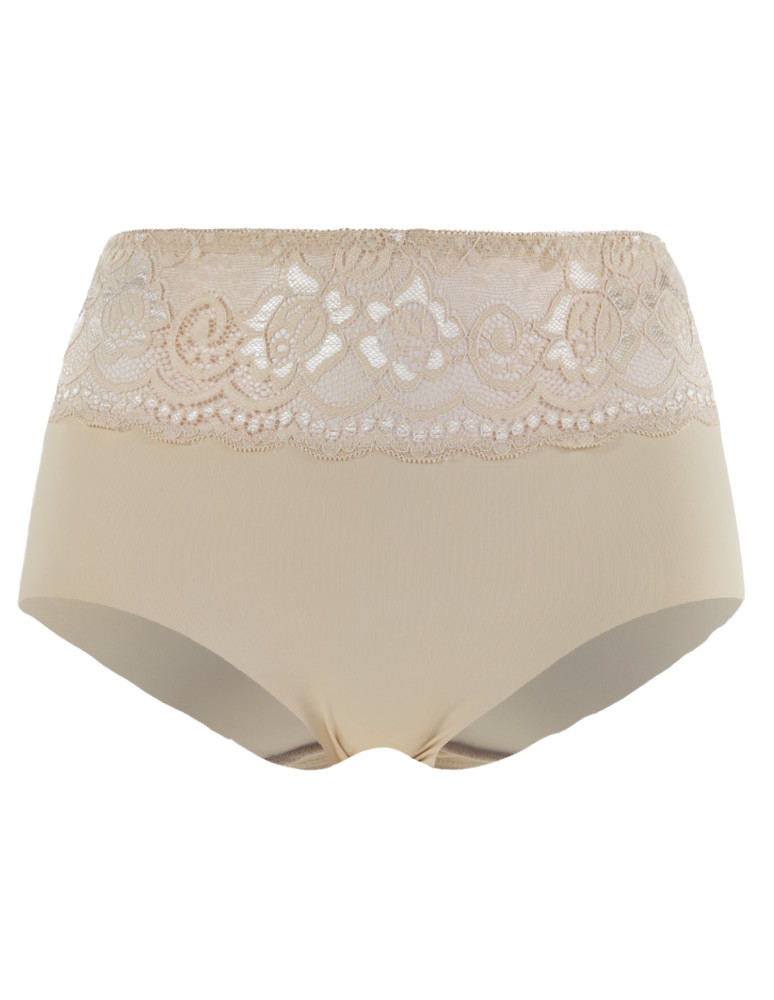 Bezszwowe - Figi damskie maxi bikini laserowo cięte z koronkowym pasem WIELOKOLOROWY - produkt moraj.pl 2