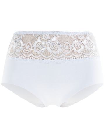 Bezszwowe - Figi damskie maxi bikini laserowo cięte z koronkowym pasem WIELOKOLOROWY - produkt 3