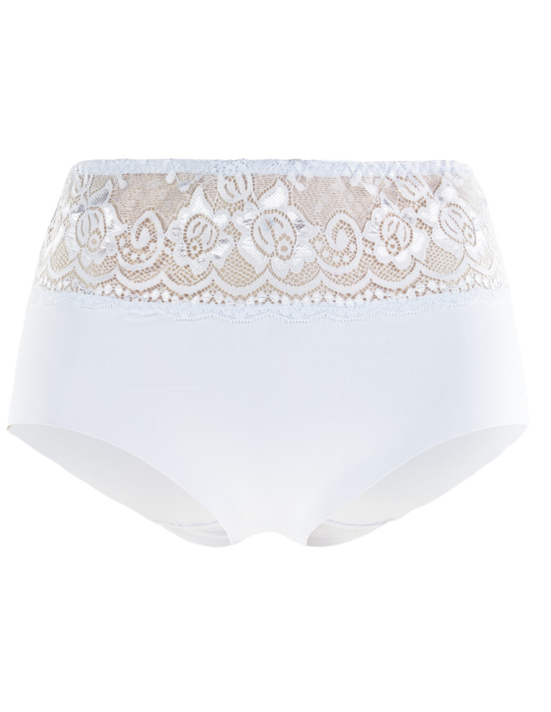 Bezszwowe - Figi damskie maxi bikini laserowo cięte z koronkowym pasem WIELOKOLOROWY - produkt moraj.pl 3