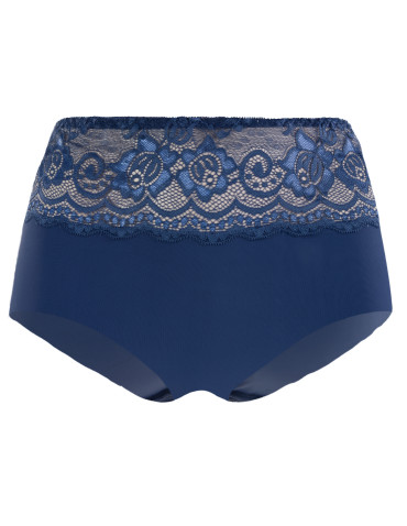 Bezszwowe - Figi damskie maxi bikini laserowo cięte z koronkowym pasem WIELOKOLOROWY - produkt 4