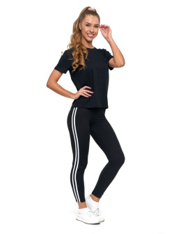 Legginsy damskie z lampasami typu peach touch  - produkt 2