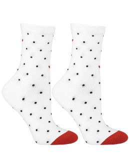 Skarpetki damskie długie bawełniane w groszki 3-pak - produkt 2