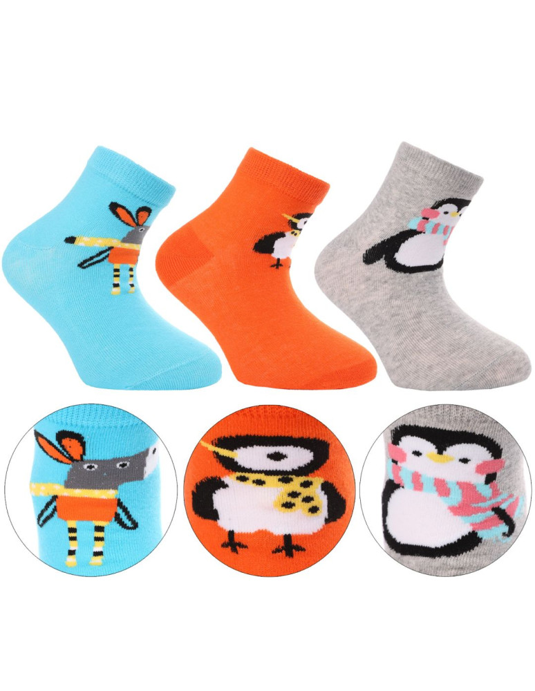 Za kostkę - Skarpetki krótkie chłopięce ze zwierzątkami WIELOKOLOROWY  - produkt moraj.pl 2