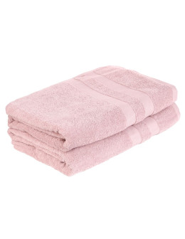 Duży ręcznik kąpielowy bawełniany 100% różowy 2-pak
